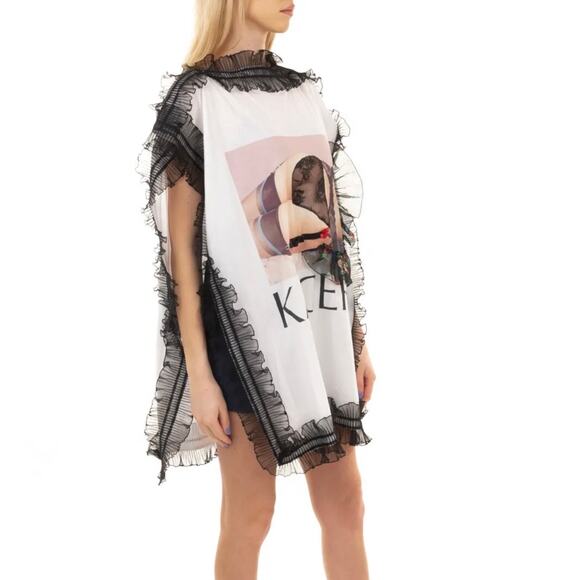 Christopher Kane Runway Overlay Tunic Dress Ruffle Tulle Joelle Medium - Picture 6 of 11